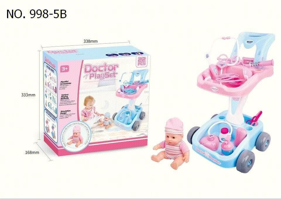 Игровой набор доктора с тележкой (англ. упаковка)