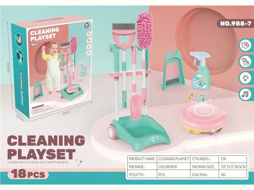 Игровой набор для уборки: тележка и аксессуары