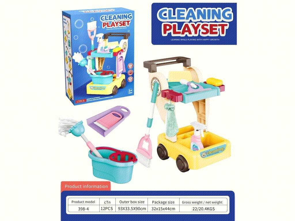 Игровой набор для уборки: тележка и аксессуары