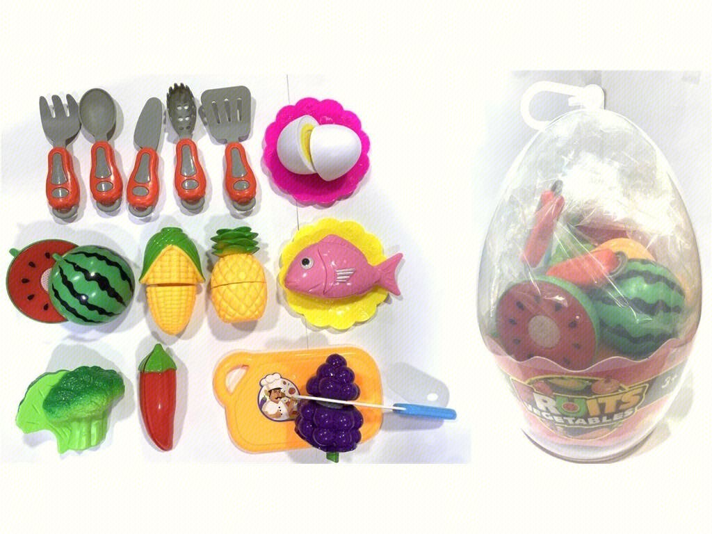 Игровой набор "Овощи на липучках" в коробке с окном