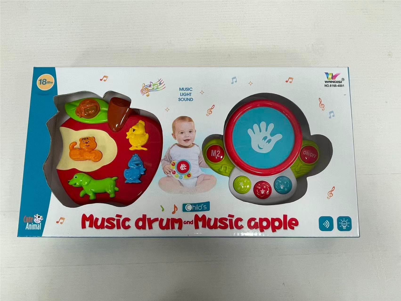 Музыкальная игрушка Яблоко + Ручной барабан