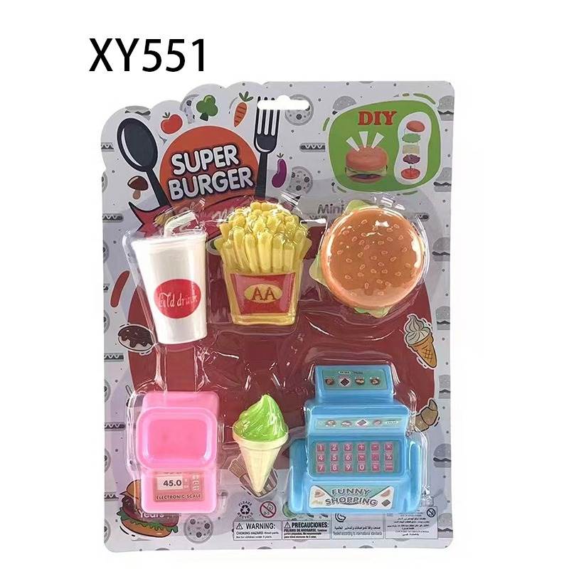 Игровой набор касса с бургером, картошкой фри и колой
