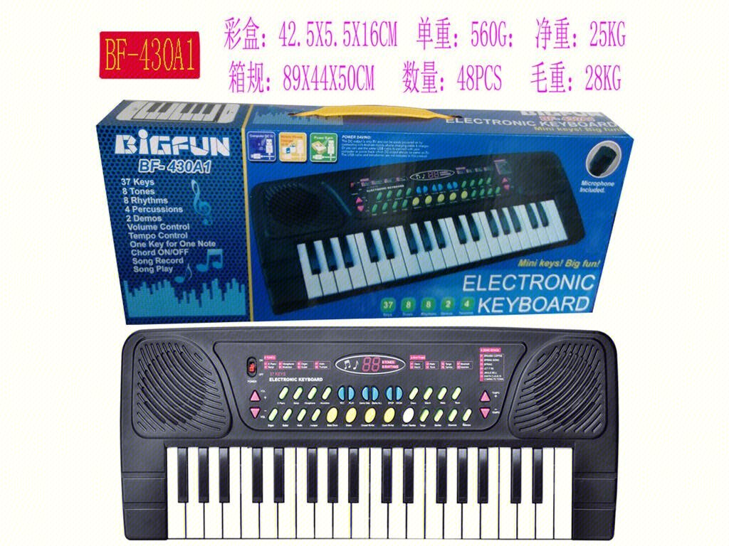 Детский синтезатор 37 клавиш, микрофон, USB