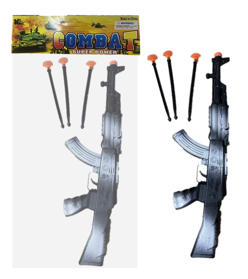 Игрушечный автомат AK-47, серебристый, стреляет мягкими пулями