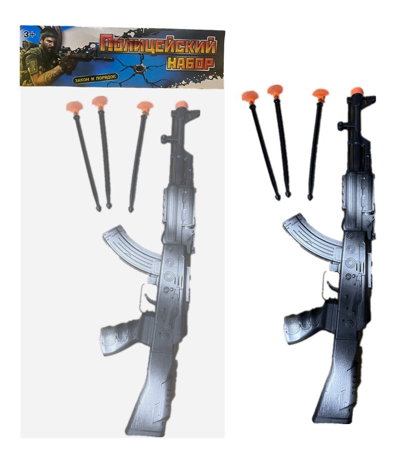 Игрушечный автомат AK-47, серебристый, стреляет мягкими пулями