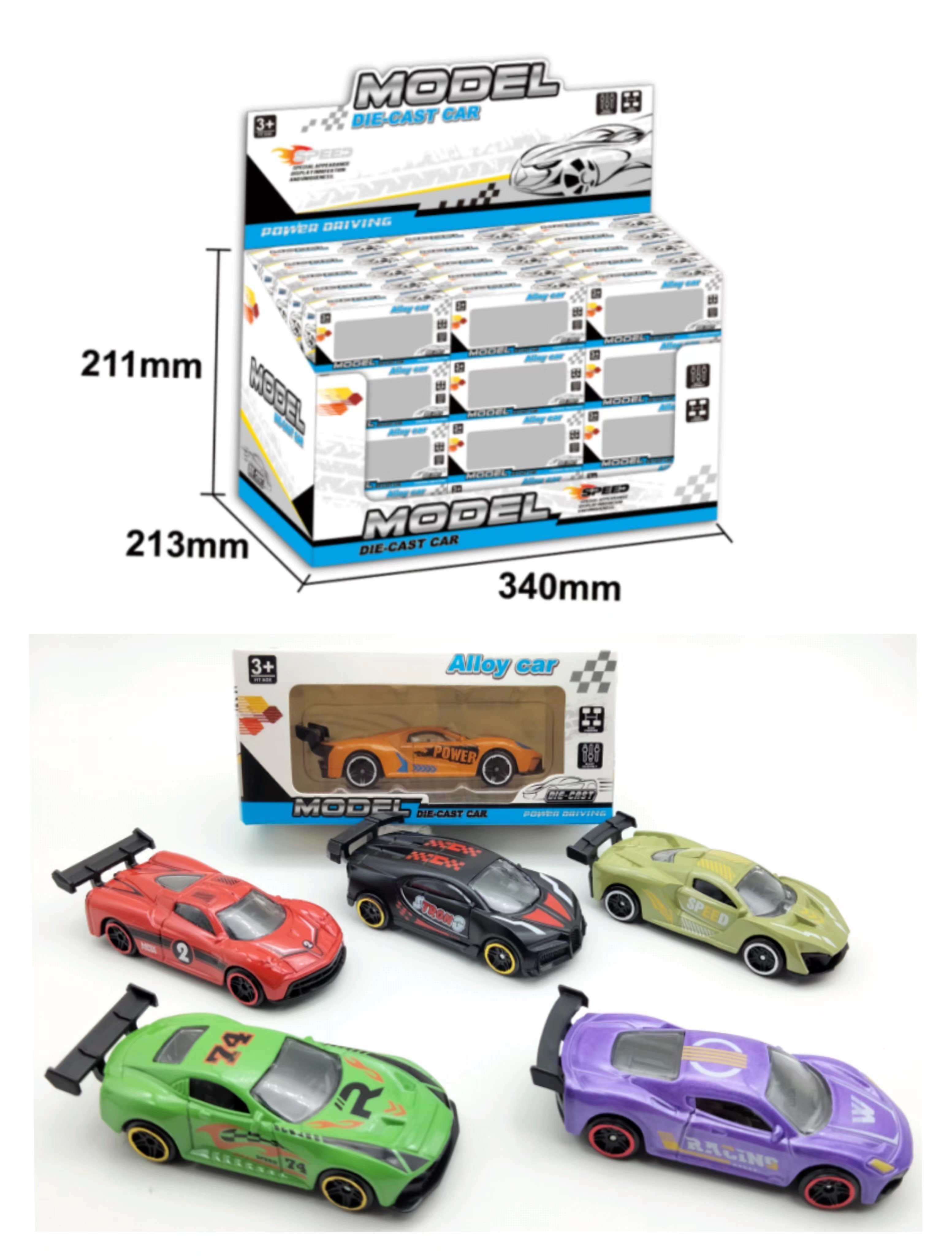 Металлические гоночные машинки 1:64