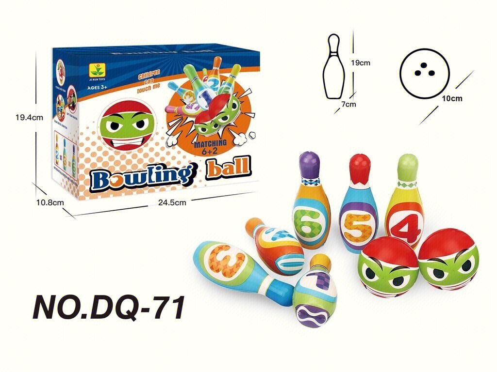 Боулинг мягкий PU 6 кеглей + 2 шара
