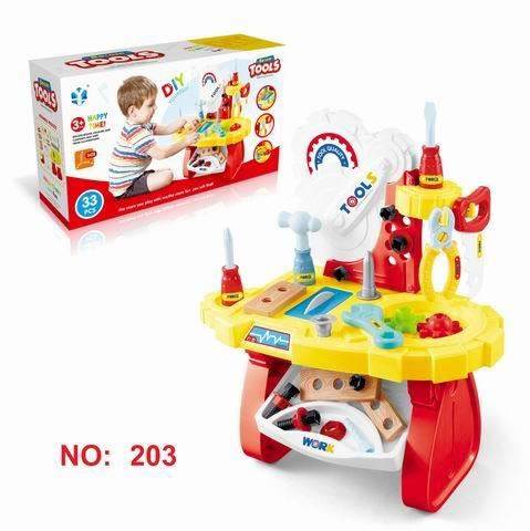 Детский игровой стол с инструментами, красный