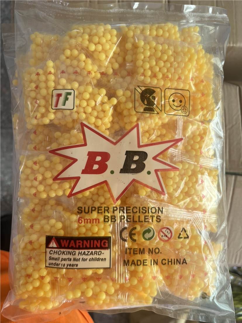 Шарики BB 6мм, желтые, 50 шт. для игрушечных пистолетов