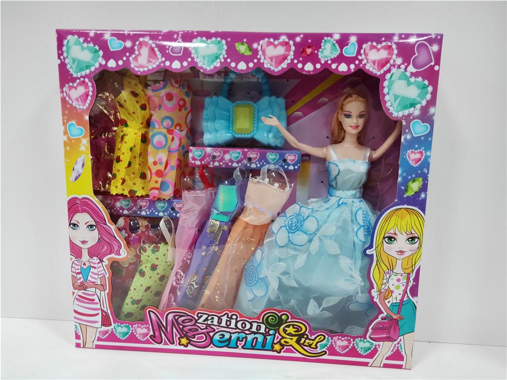 Кукла Барби с нарядами, игровой набор