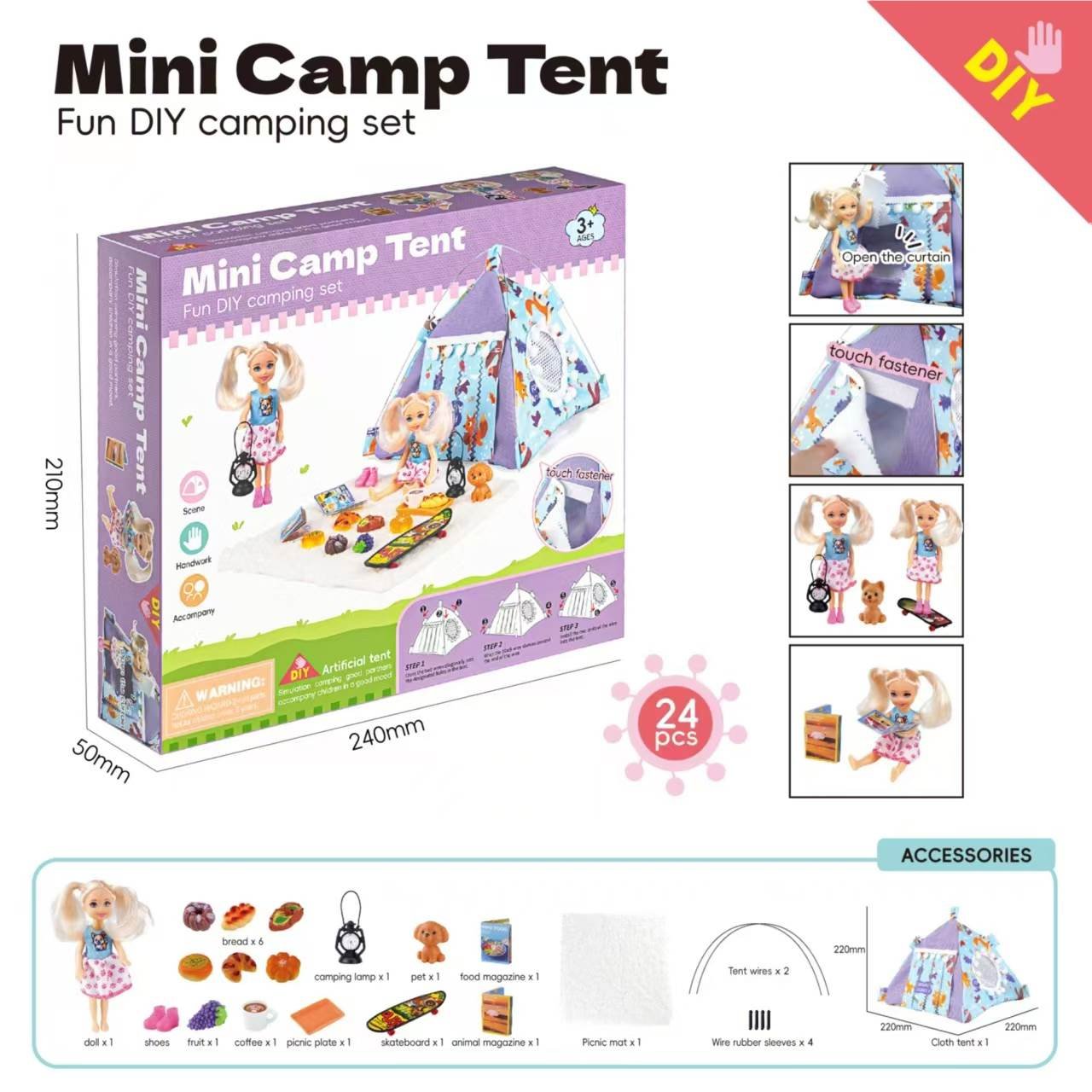 Миниатюрный палаточный набор для кукол Barbie