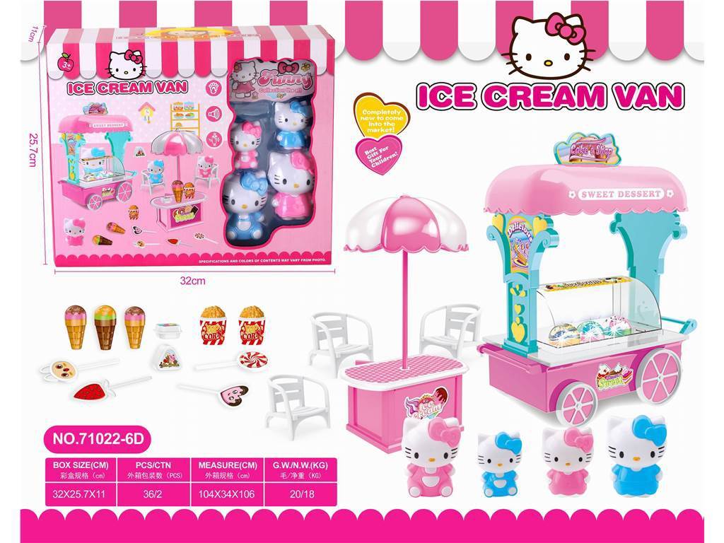 Игровой набор KT Cat: тележка с мороженым и леденцами