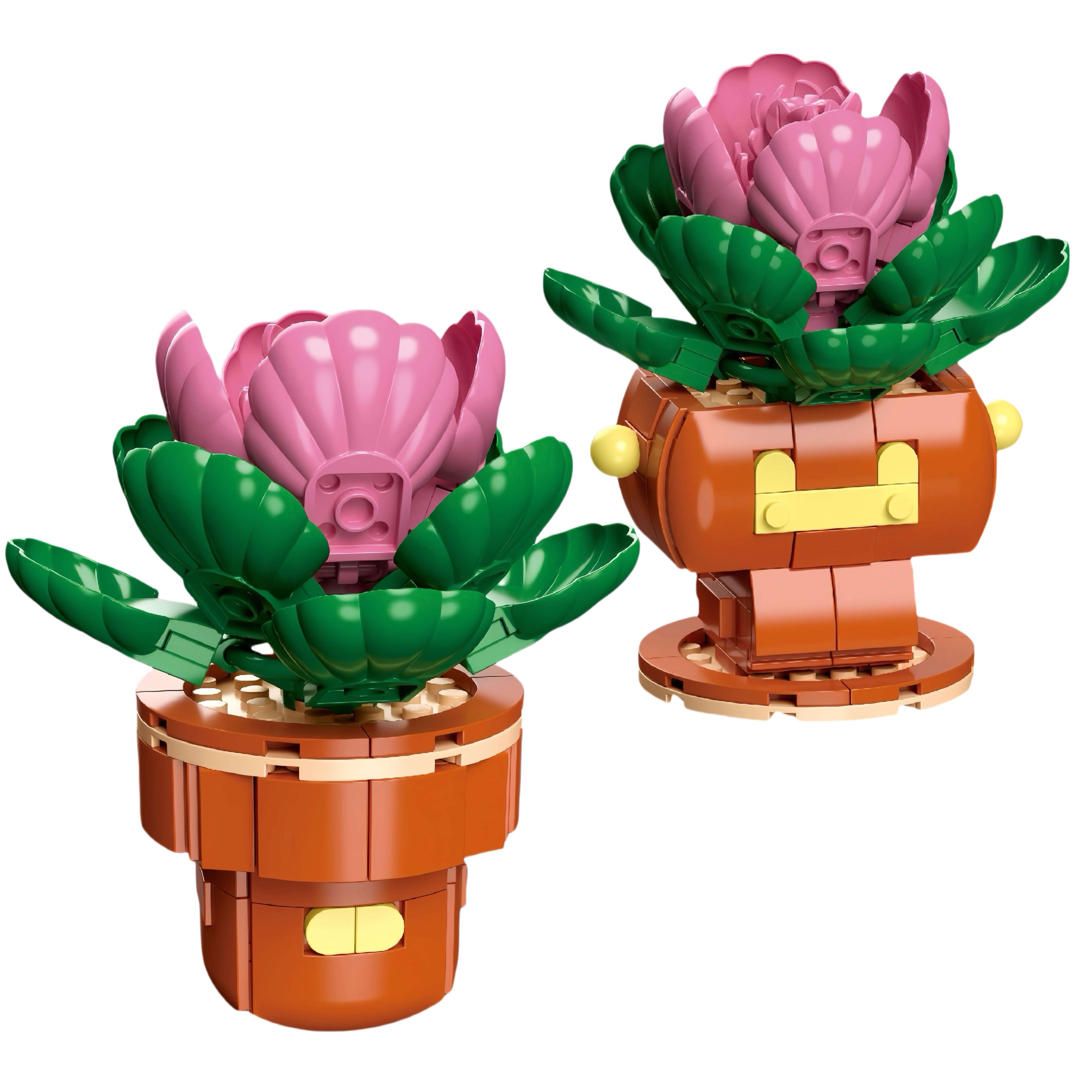 Конструктор LEGO-стиль: Суккуленты в горшке, 96 дет.