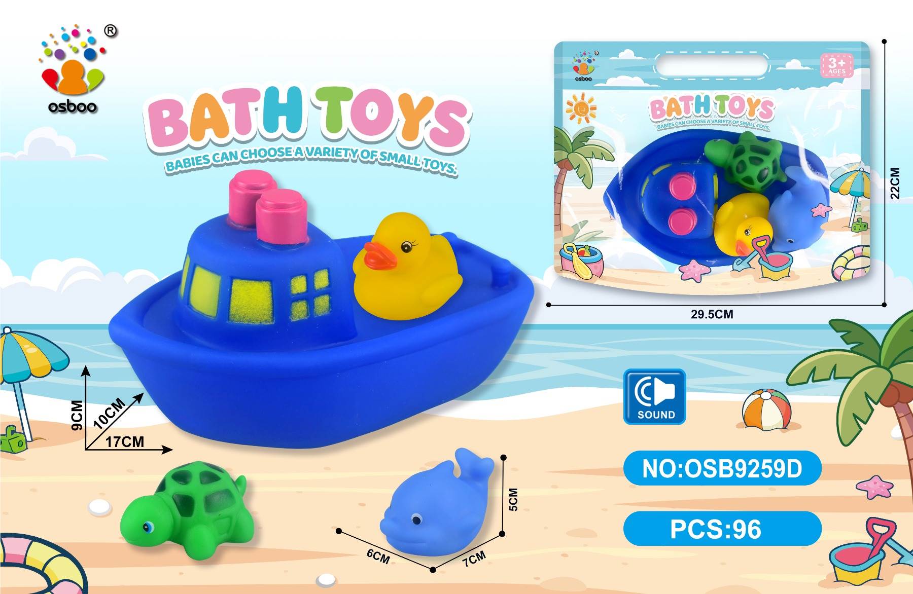 Игрушки для ванной: лодочки с животными