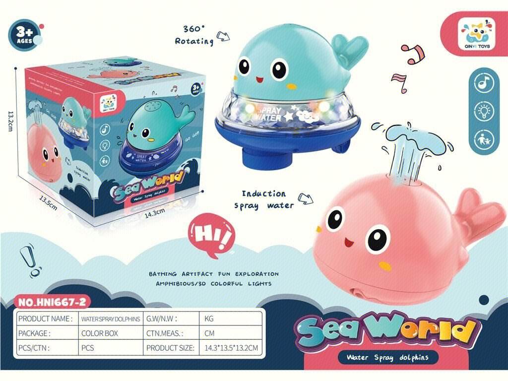 Игрушка для ванной "Дельфин" с фонтаном и подставкой