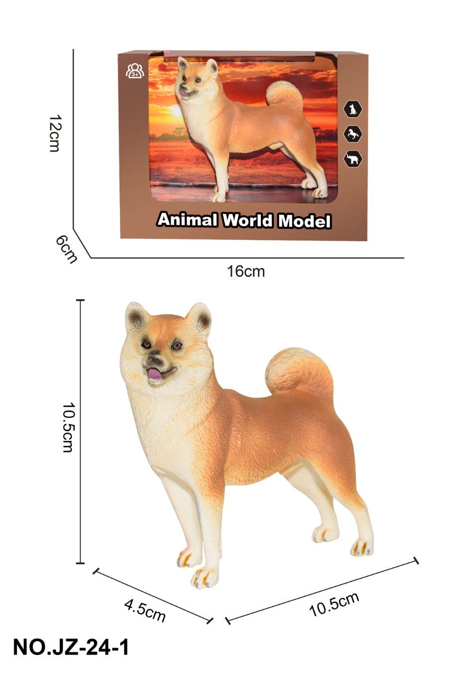 Фигурка Shiba Inu, твердый пластик, оптом