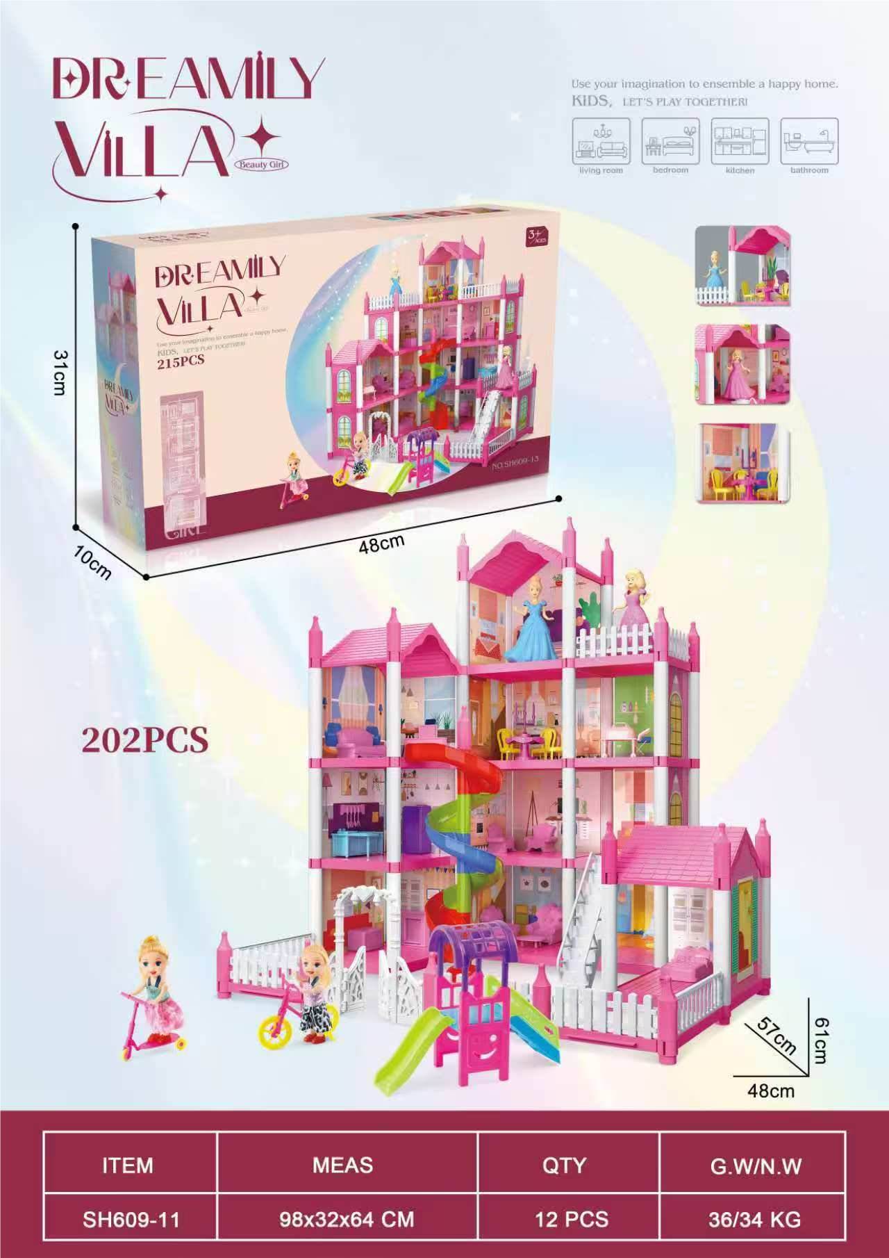 Кукольный домик DIY, сборная вилла, игровой набор