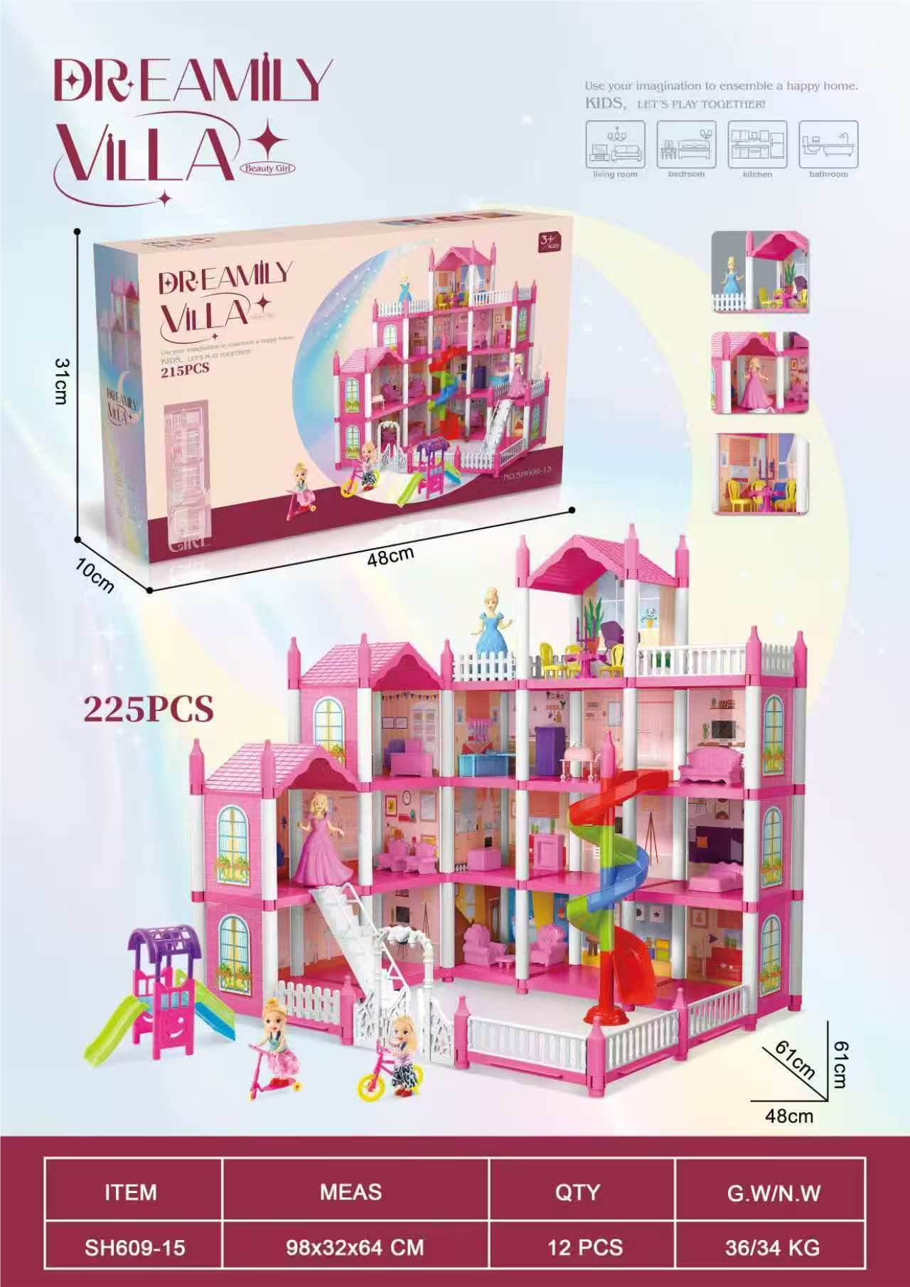 Кукольный домик DIY, сборная вилла, игровой набор