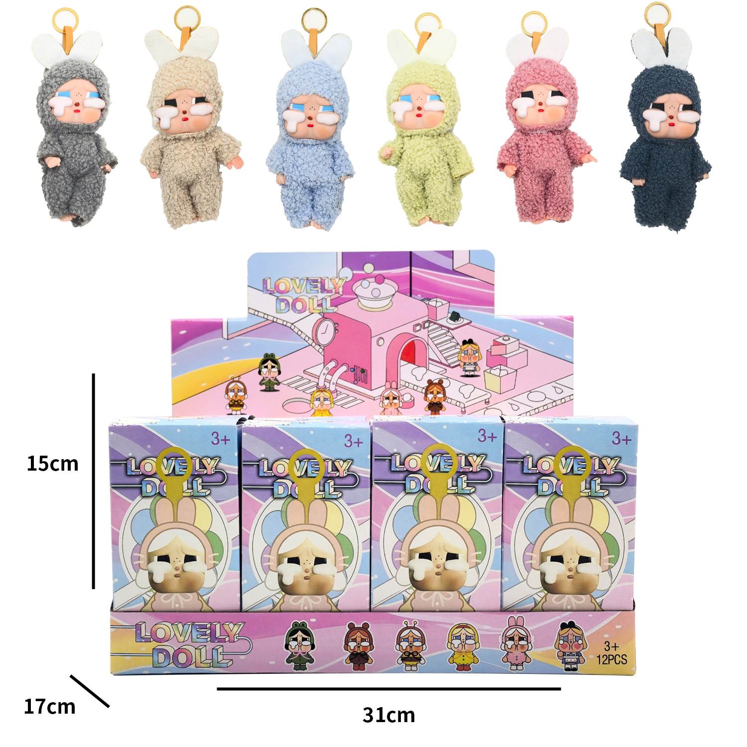 Мини-кукла Cry Baby POPMART в коробке-дисплее, 6 видов