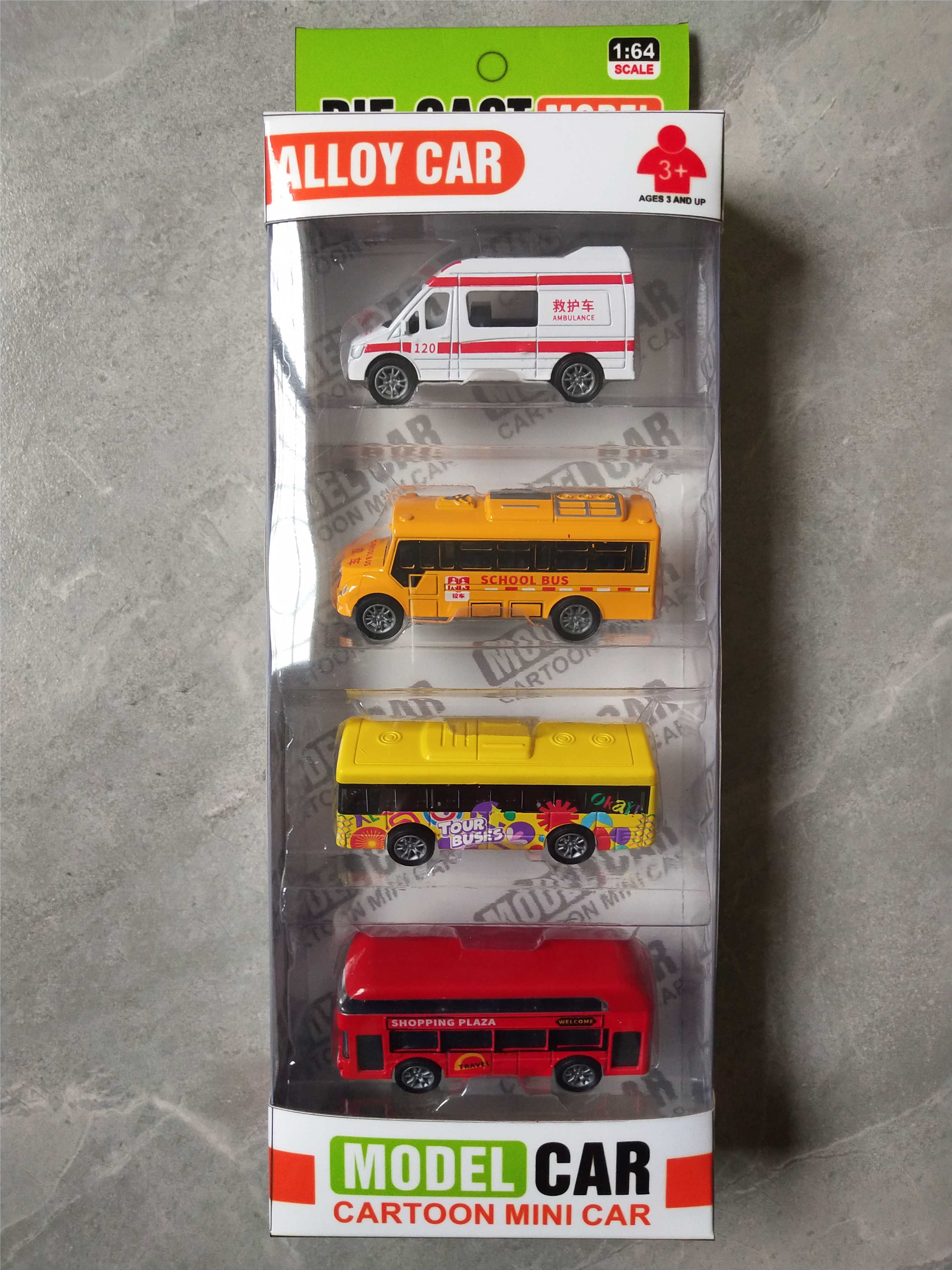 Металлический автобус 1:64, инерционный механизм