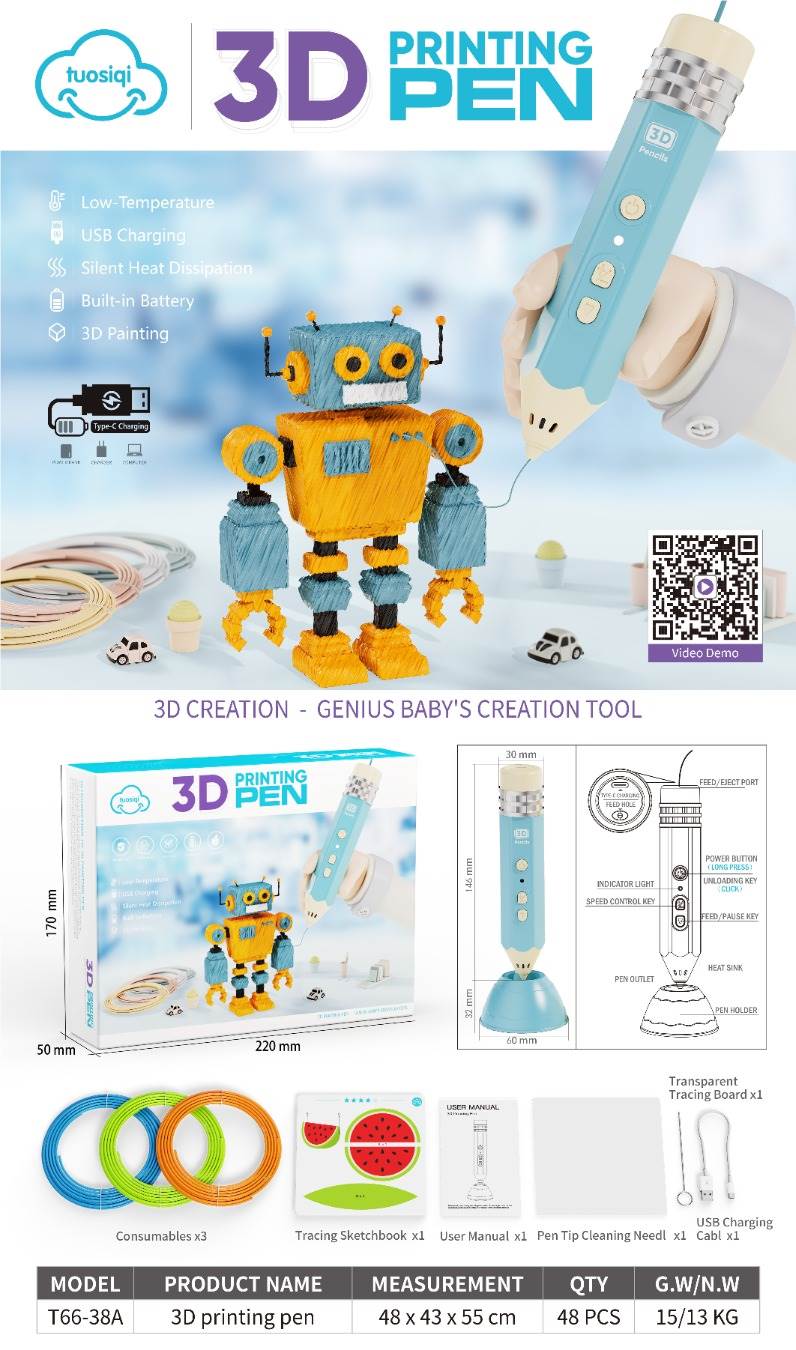 3D ручка для рисования робот, низкотемпературная