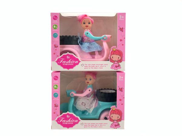 Инерционный мотоцикл для кукол Barbie, мини-машинка