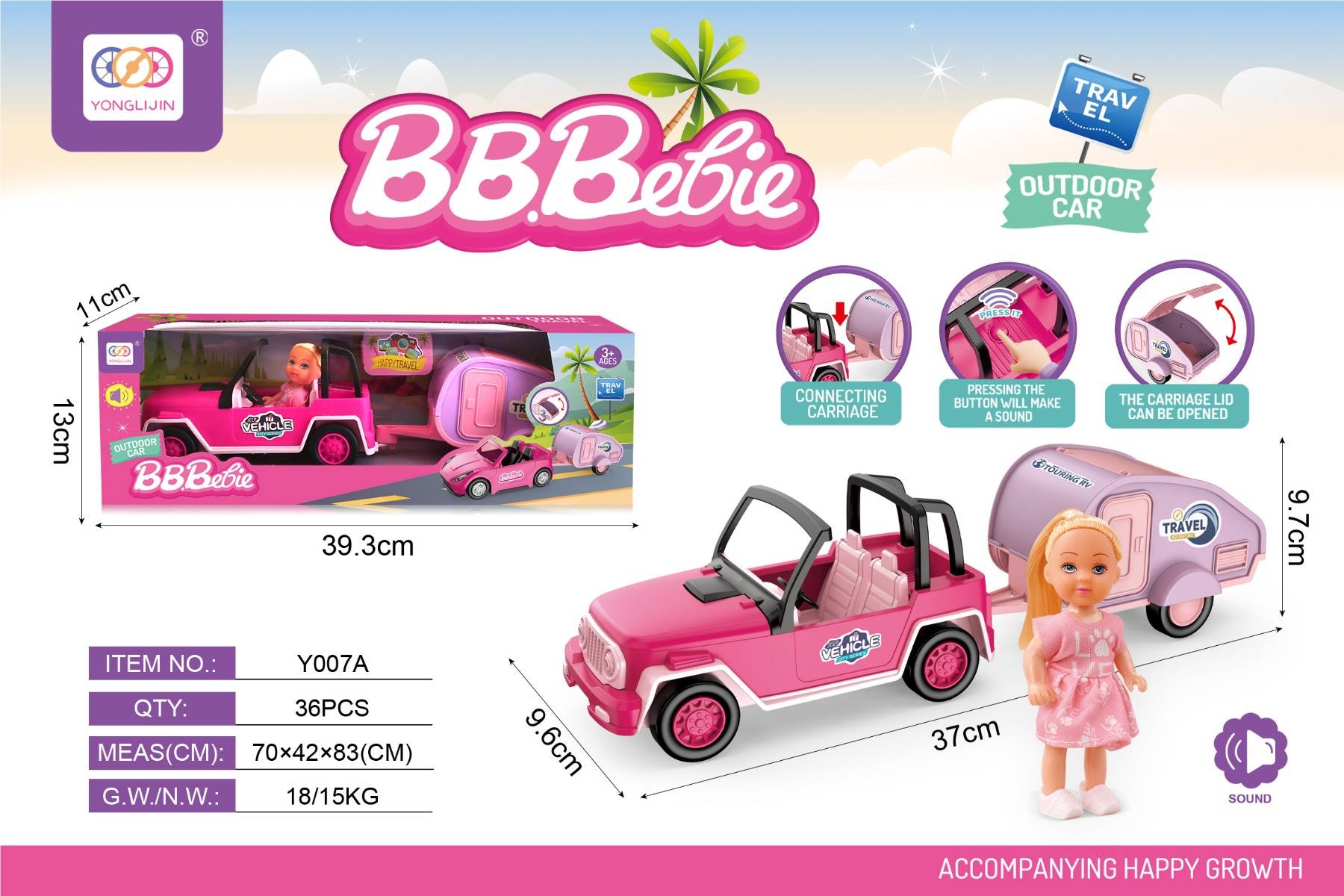 Игровой набор Barbie: Кемпер, кукла и скутер