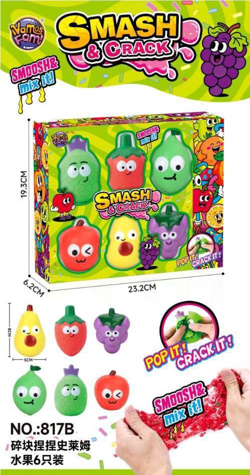 Набор фруктового слайма Crushed Slime, 6 шт.