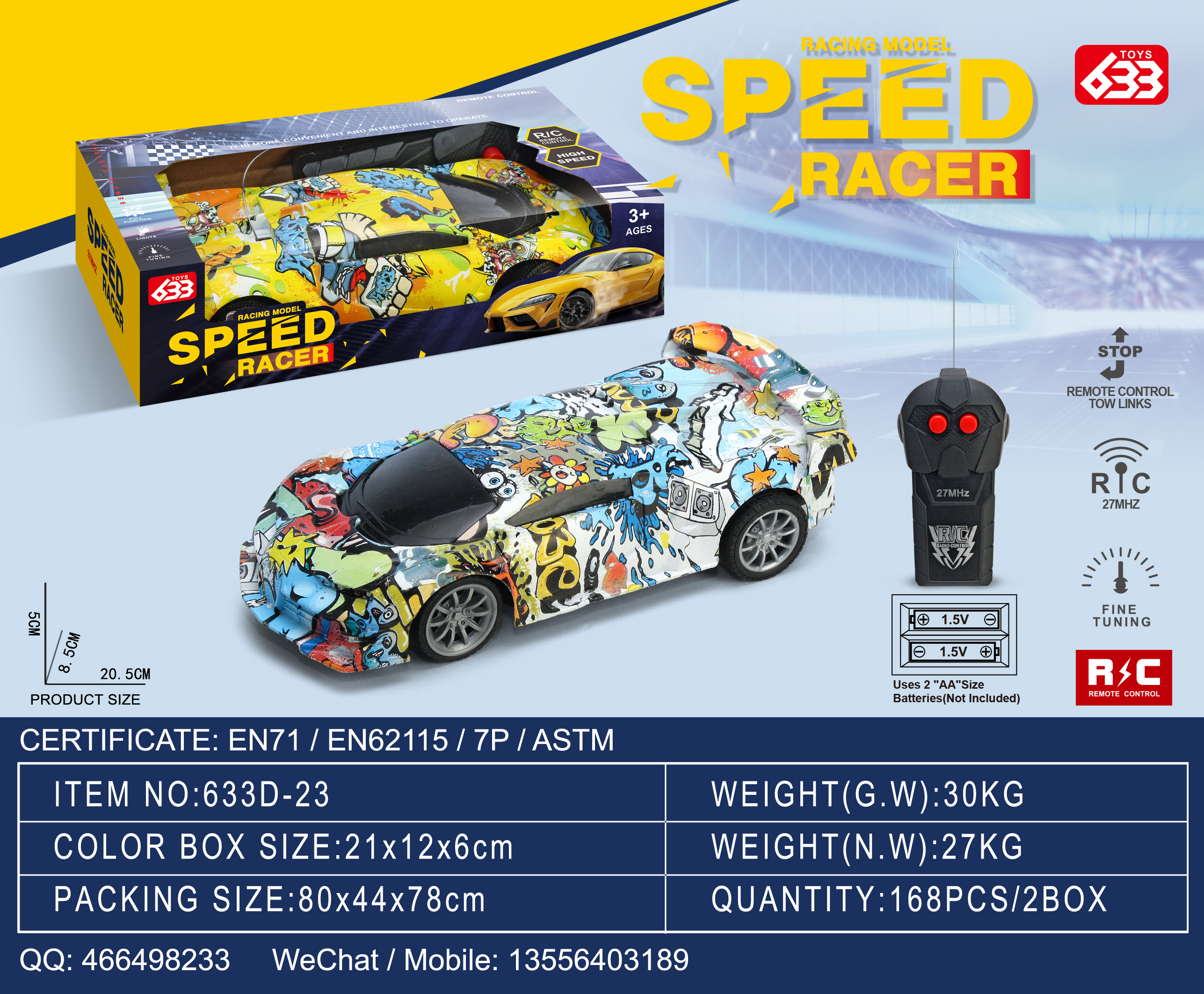 Радиоуправляемая модель Bugatti 1:20, двухканальная