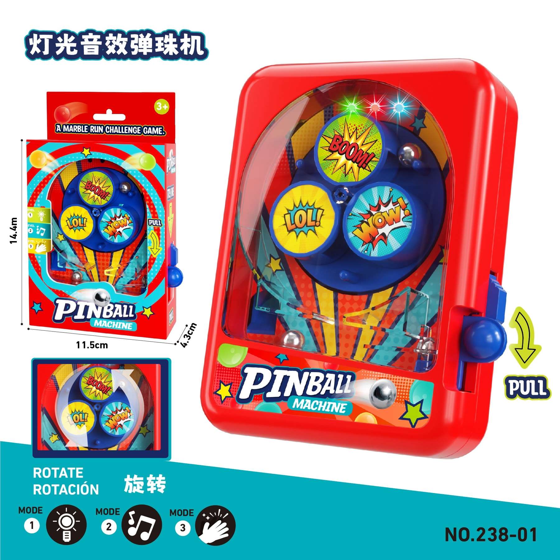 Мини-игра пинбол с подсветкой и звуком