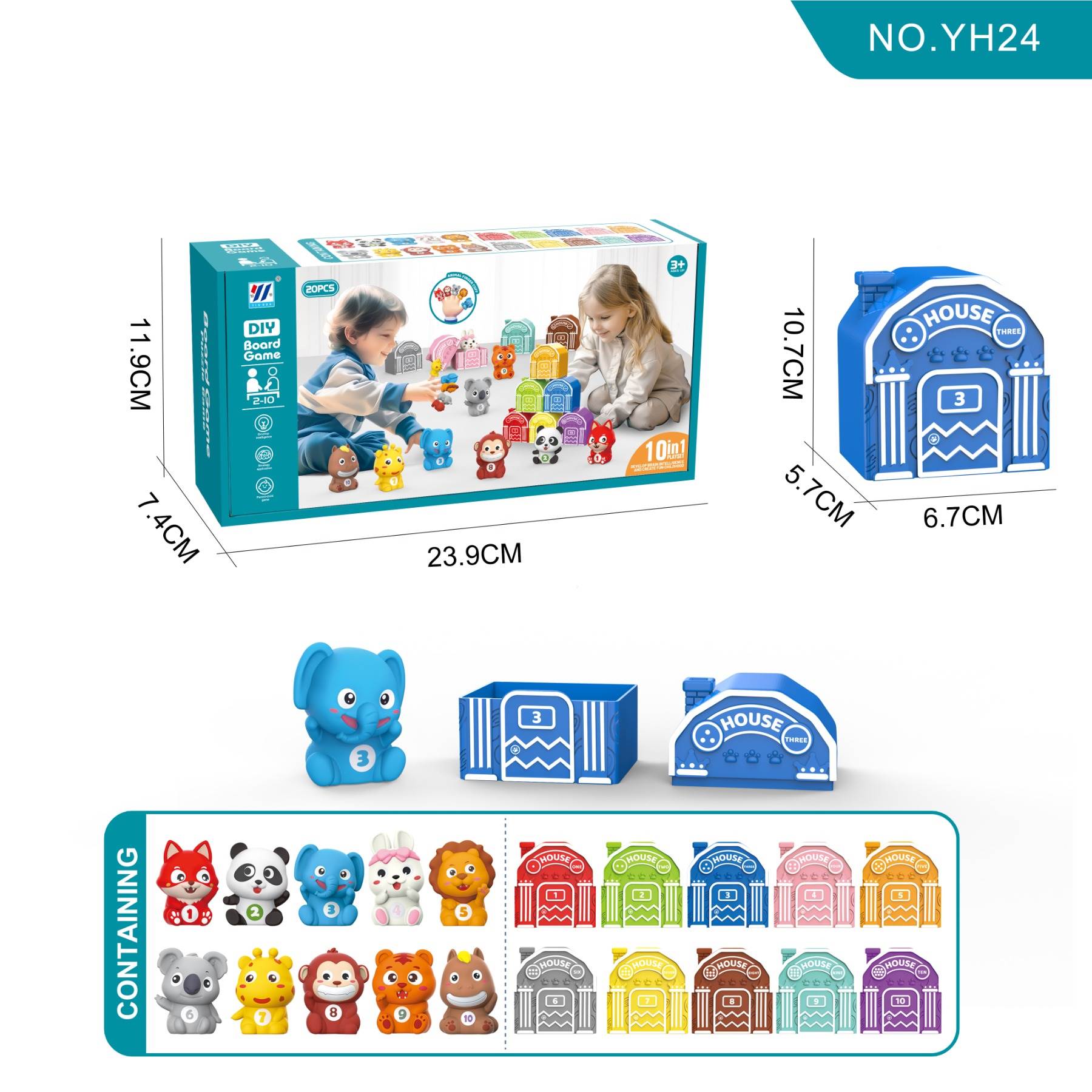 Развивающая игра 10в1: животные, цифры, пальчиковый театр