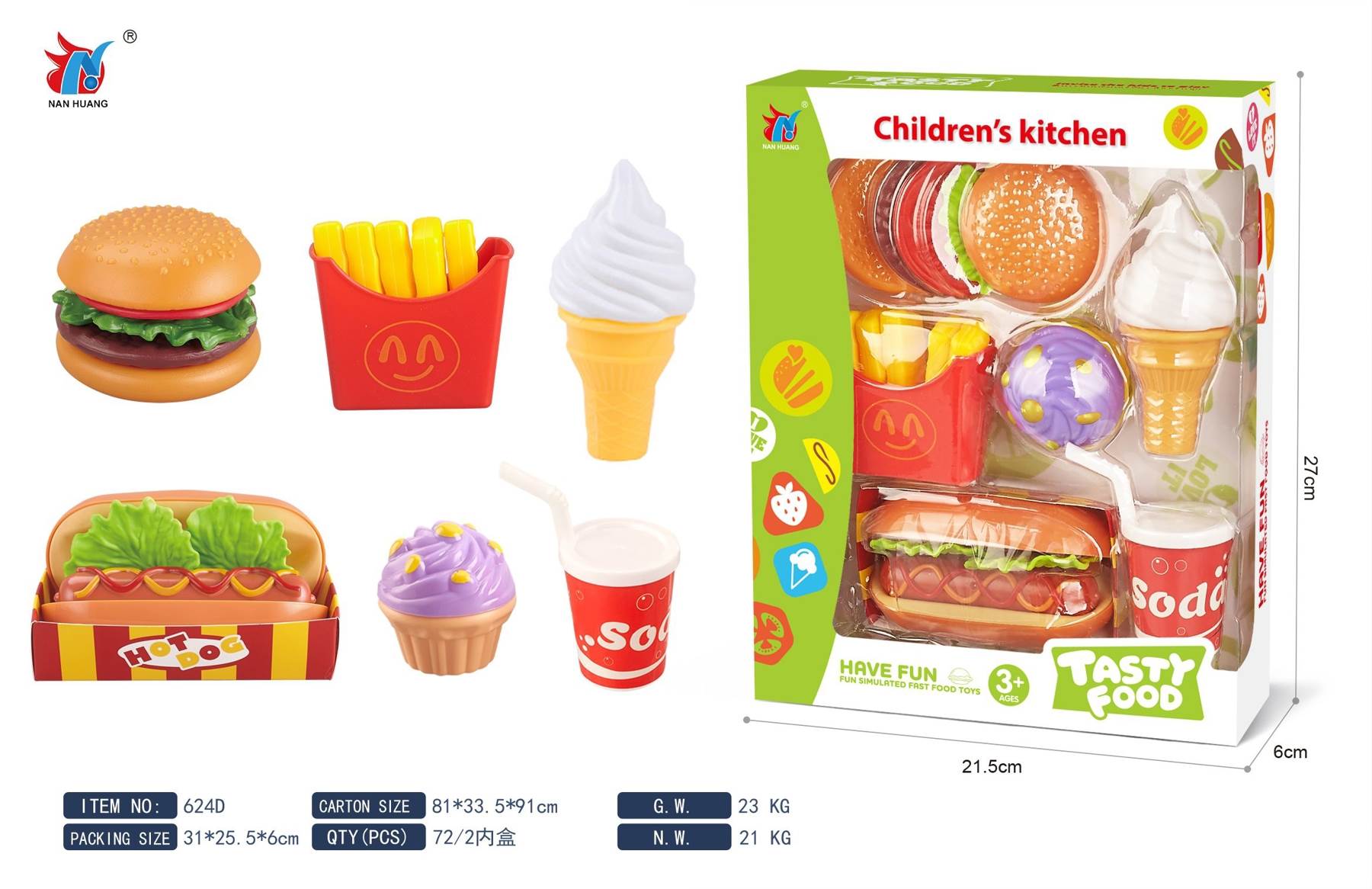 Игровой набор Hot Dog Burger Set, фастфуд