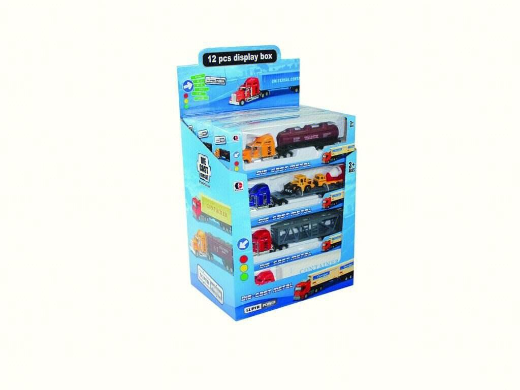 Набор металлических контейнеровозов 1:64, 6 видов в дисплей-боксе (12 шт)