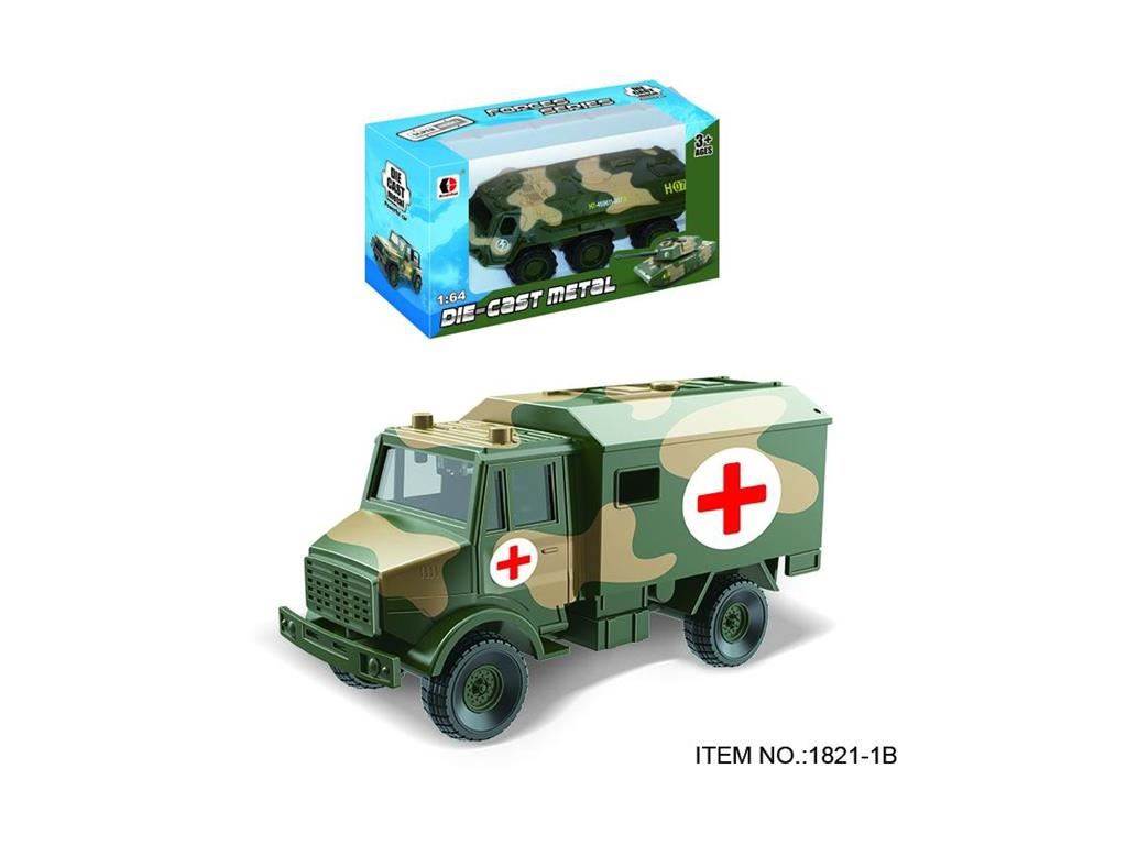 Военная машинка 1:64, сплав, инерционная