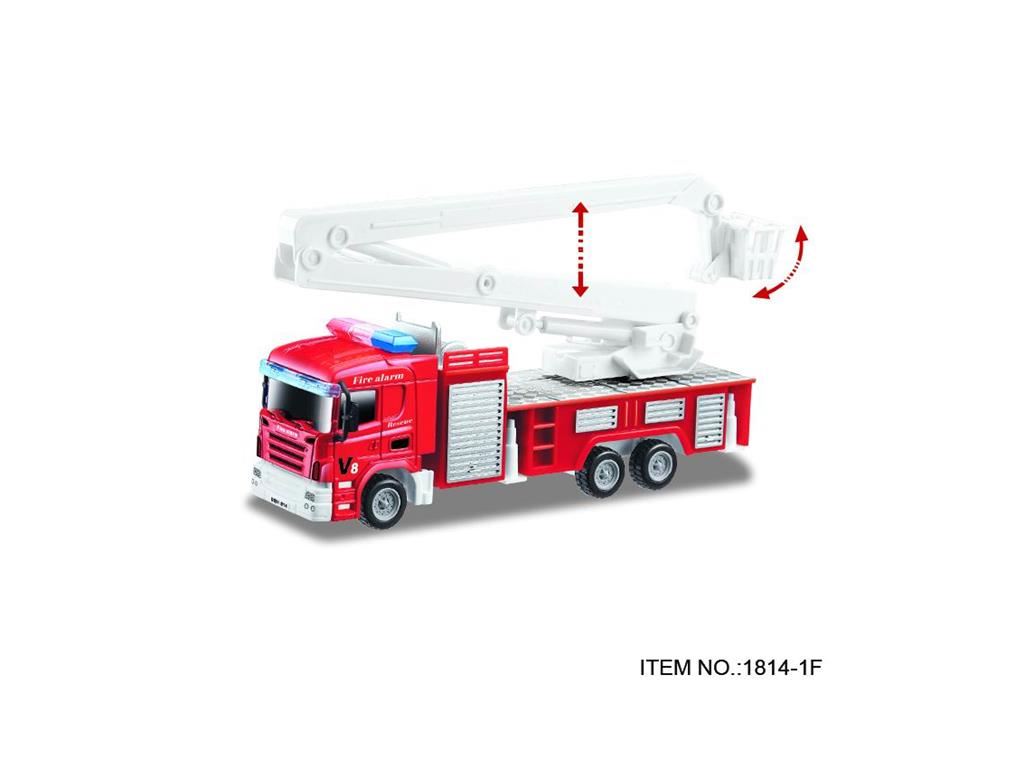 Металлическая модель пожарной машины 1:64