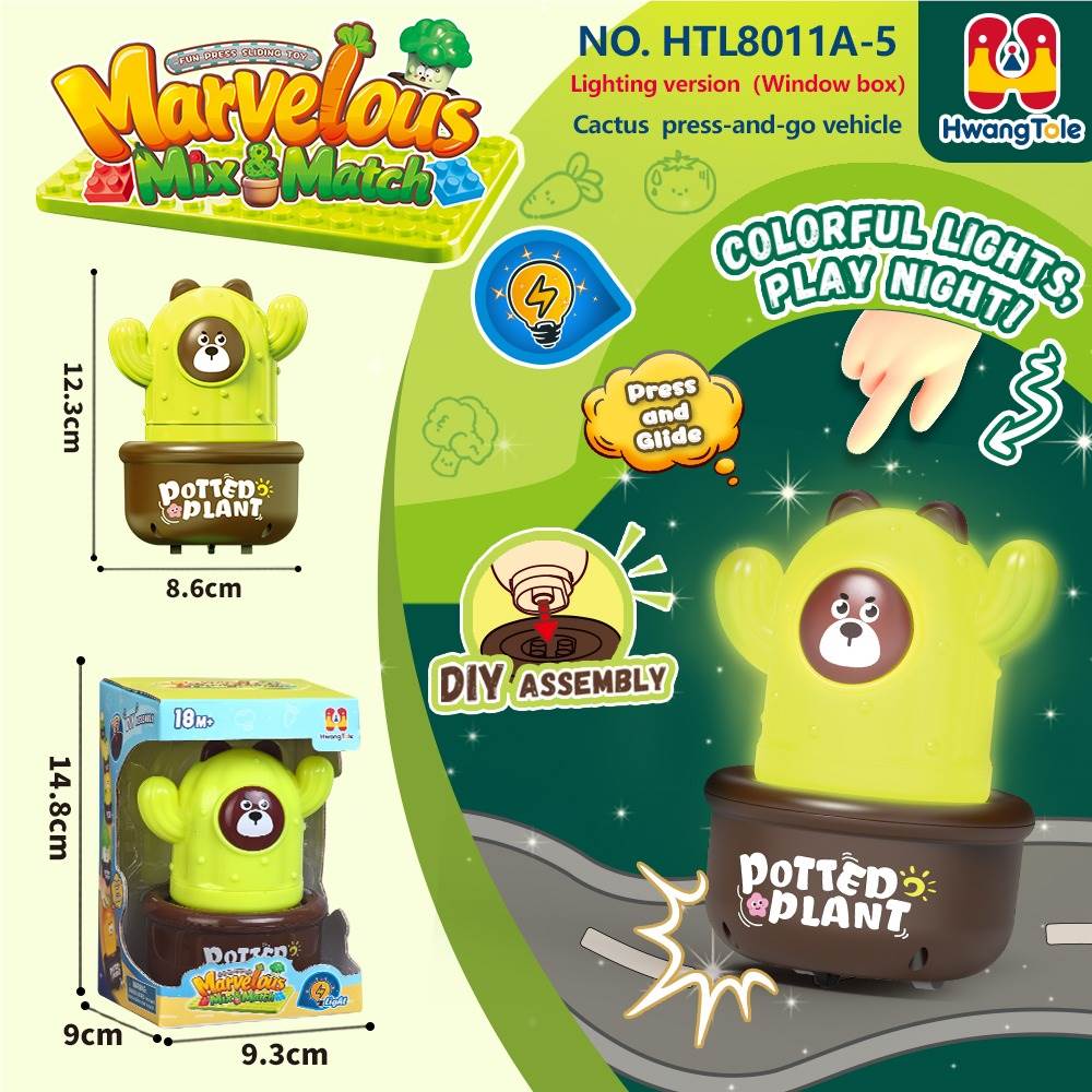 Игрушка-каталка "Нажми и Поехали": Фрукты и Овощи