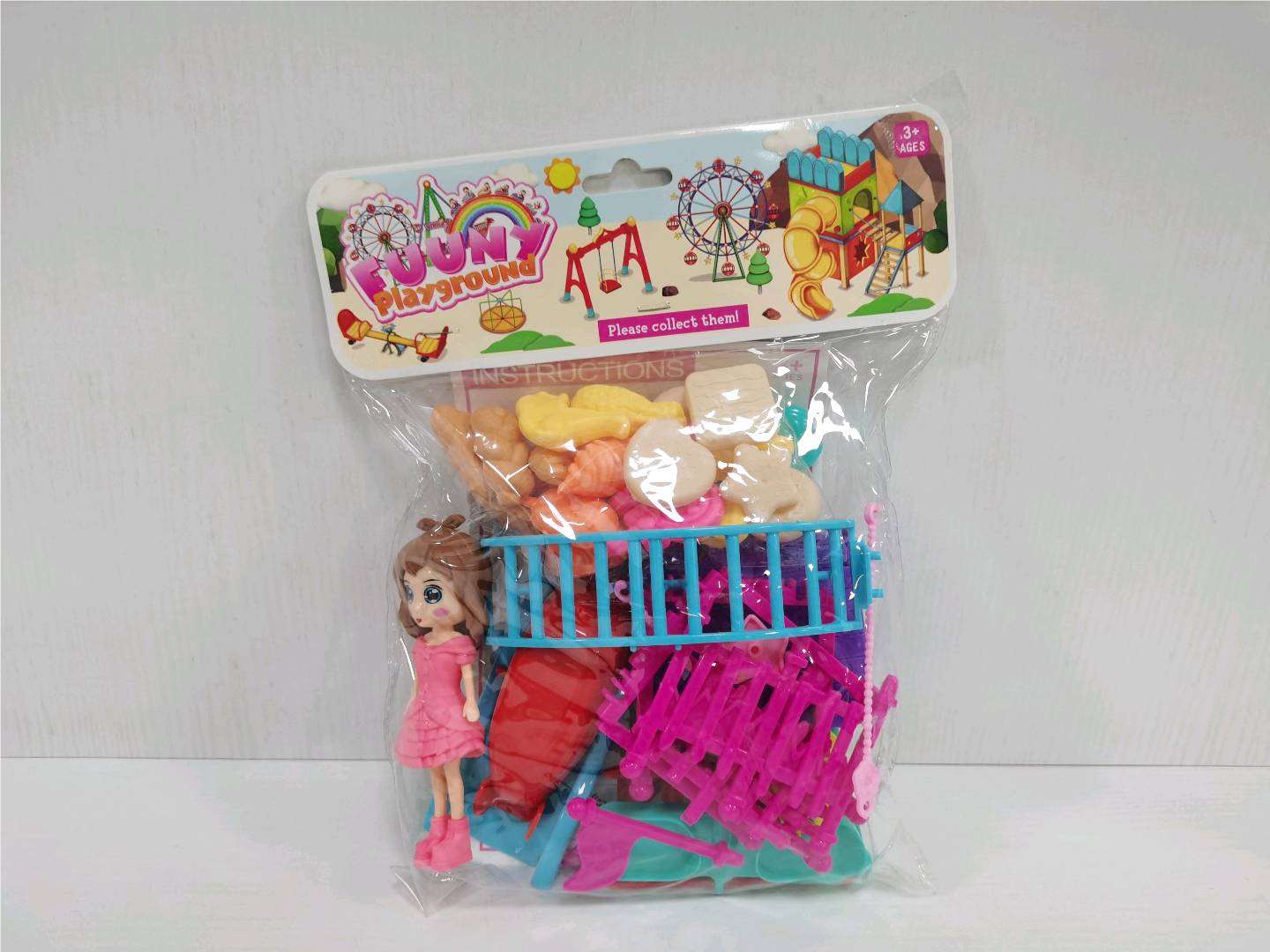 Игровой набор "Девочки в парке" с продуктами, 12 см
