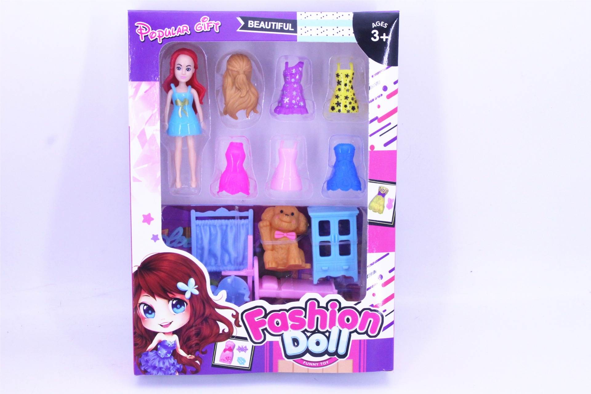 Игровой набор Barbie: кукла, щенок и мебель