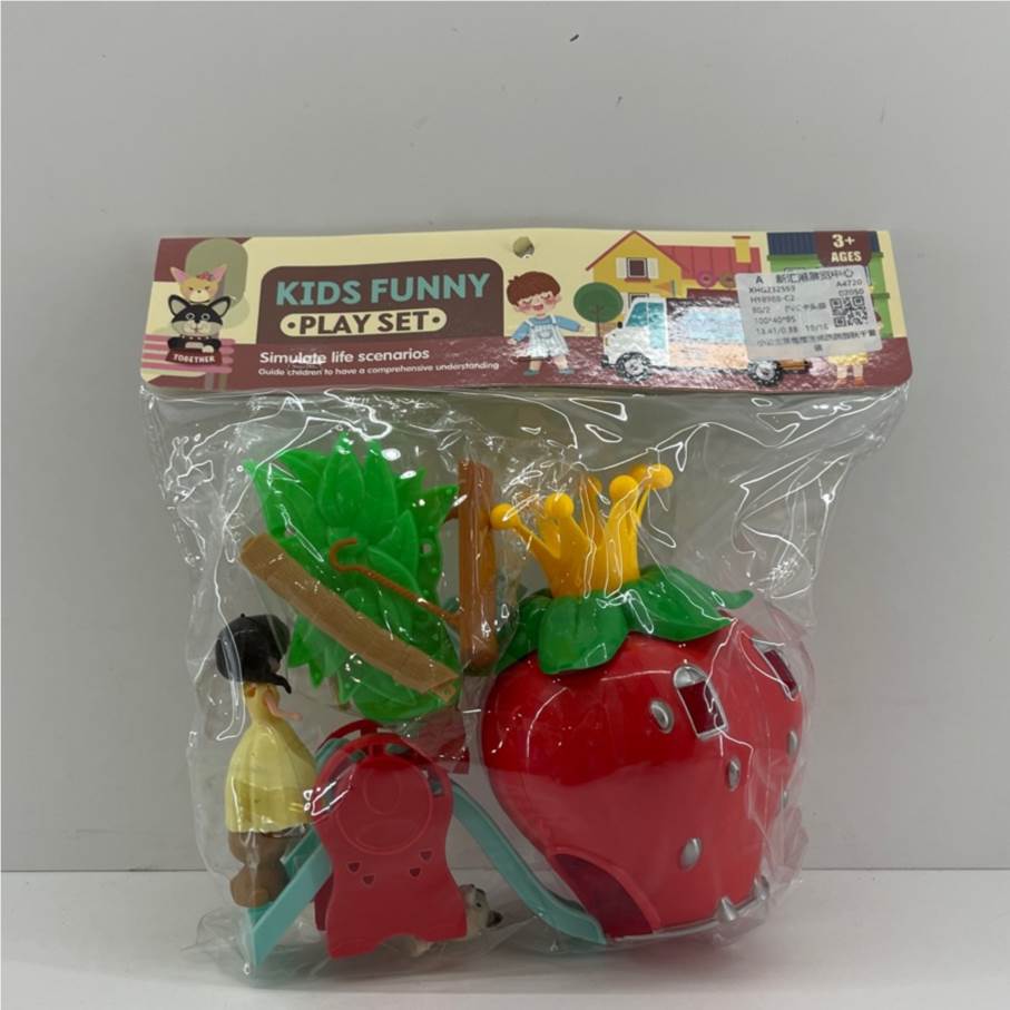 Игровой набор "Клубничный домик": горка, качели, балансир