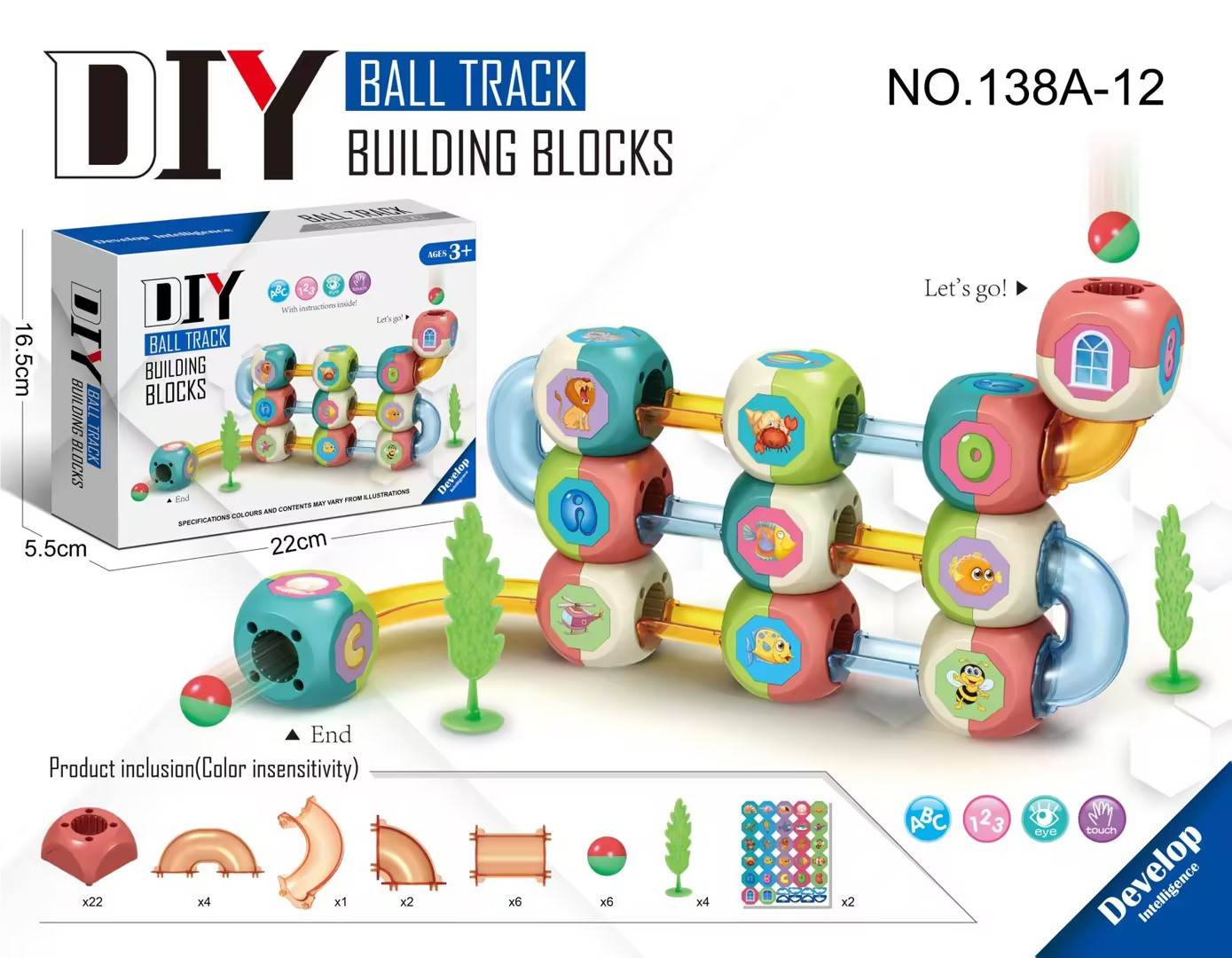Конструктор-трек с шариками Rolling Ball Track Building Blocks