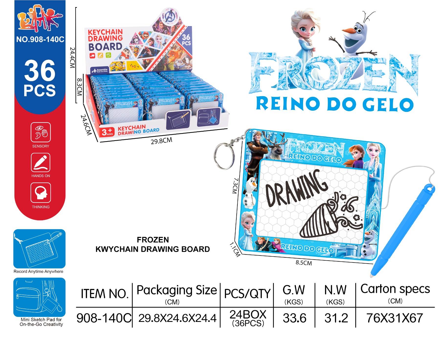 Подвески-доски для рисования Frozen, 36 шт.