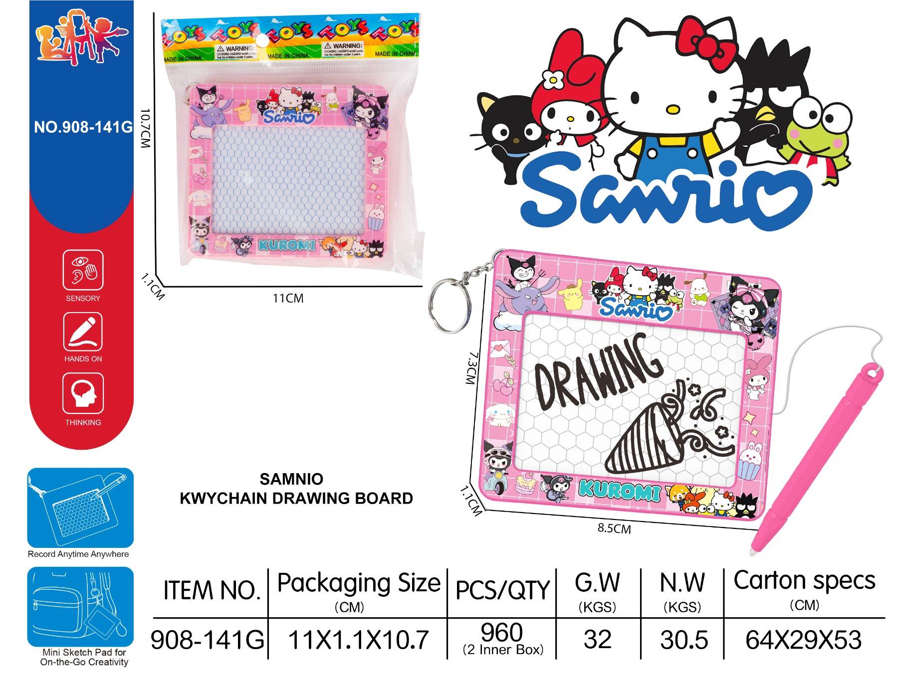 Подвеска-доска для рисования Sanrio