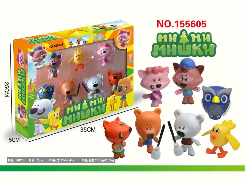 Мишки Mimi Bear: Набор из 7 мультяшных мини-фигурок