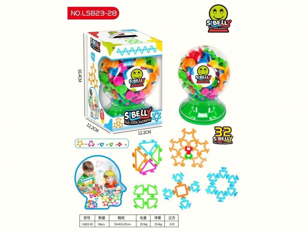 Присоски-конструктор "Веселые фигуры", развивающая игрушка для малышей