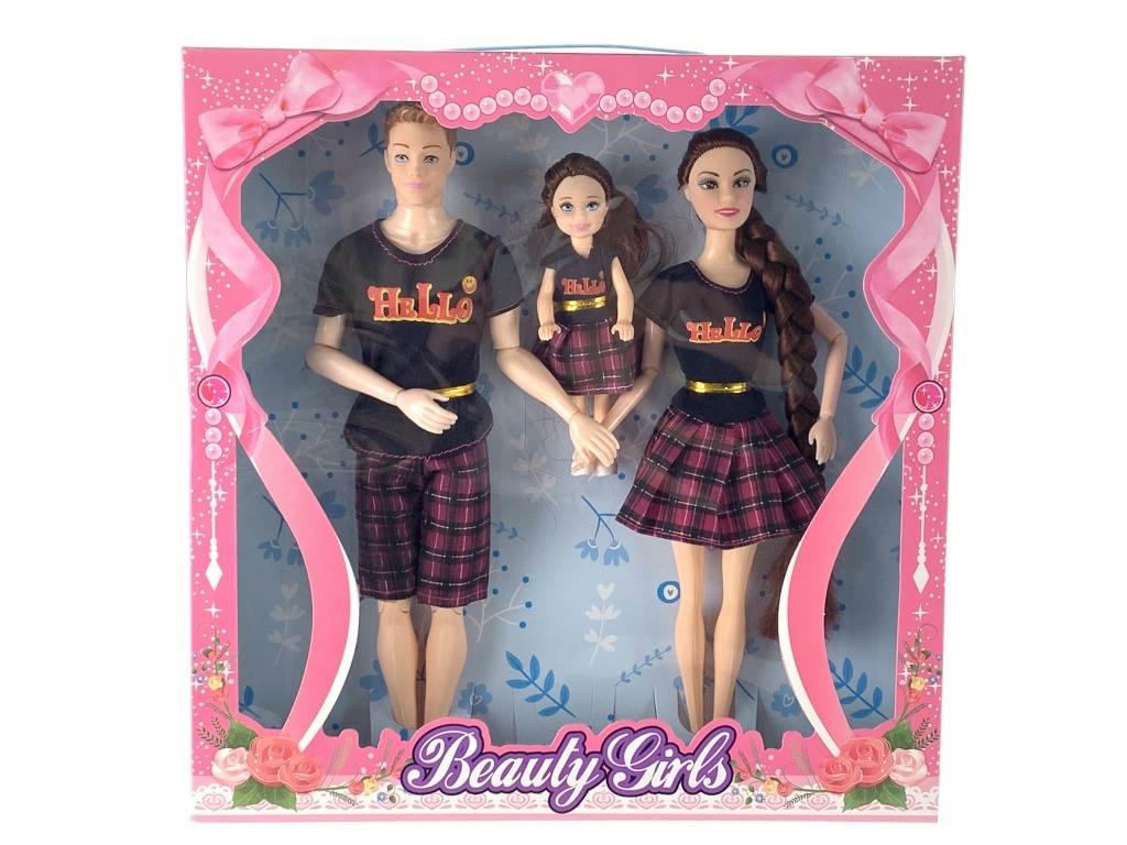 Набор кукол Barbie: семья из трех, 28 см, подарочная упаковка