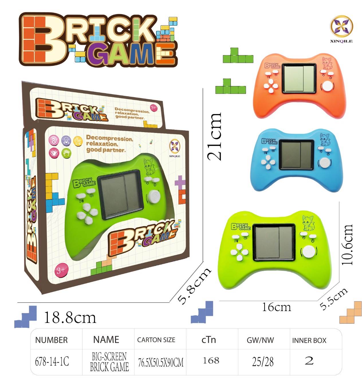 Портативная игровая консоль Тетрис с большим экраном