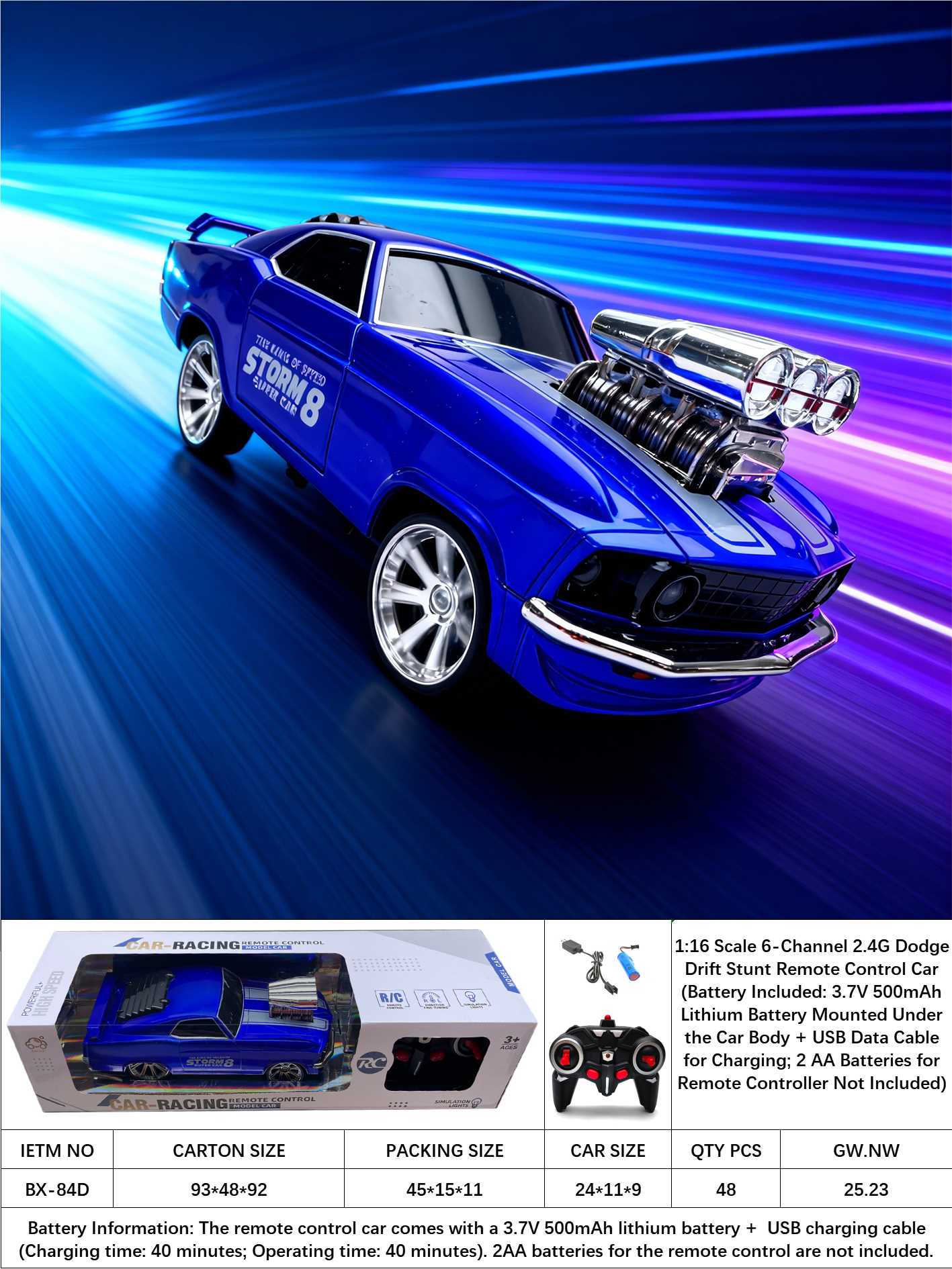 Радиоуправляемая дрифт-машина Ford Mustang 1:16