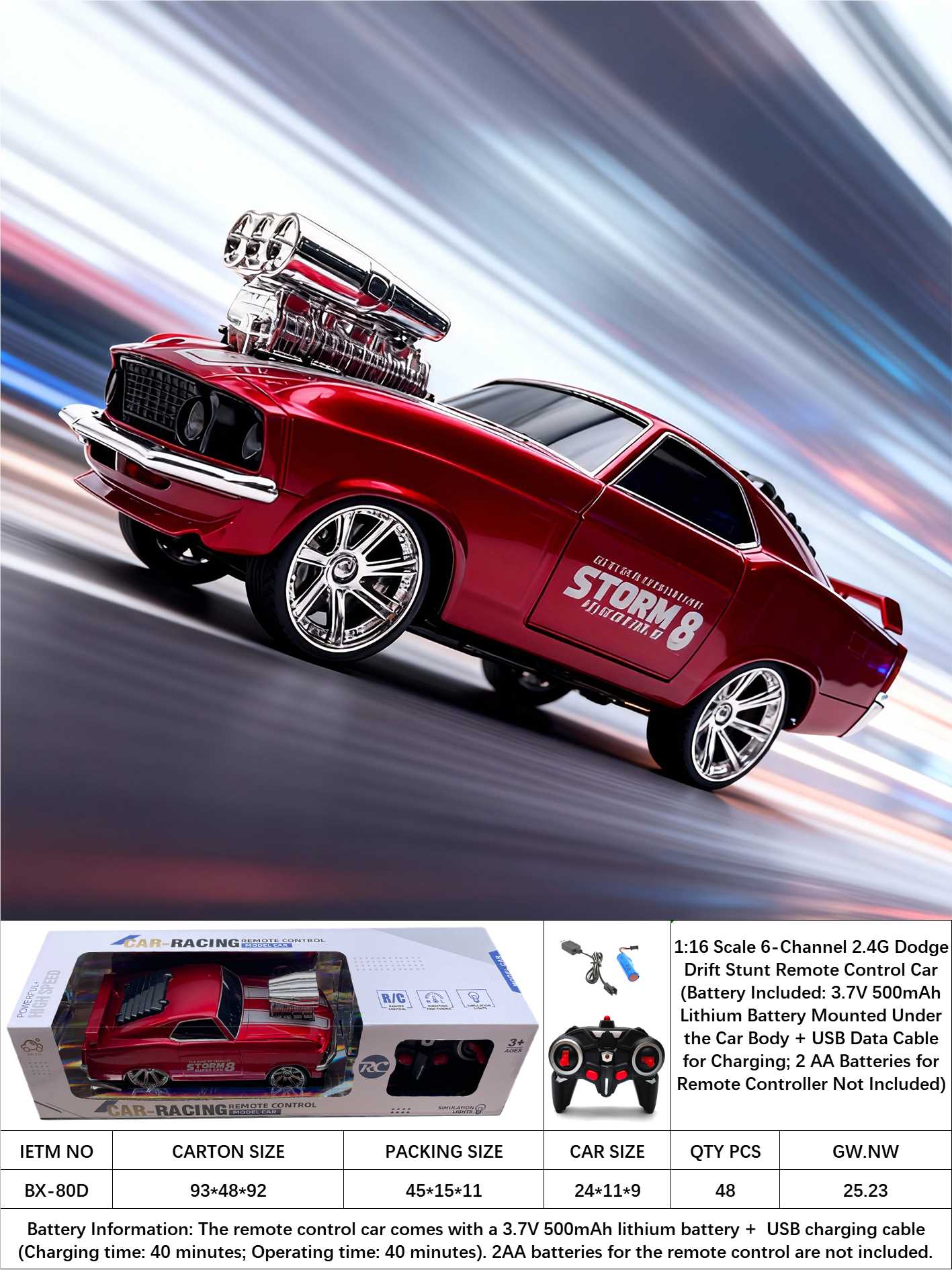 Радиоуправляемая дрифт-машина Ford Mustang 1:16