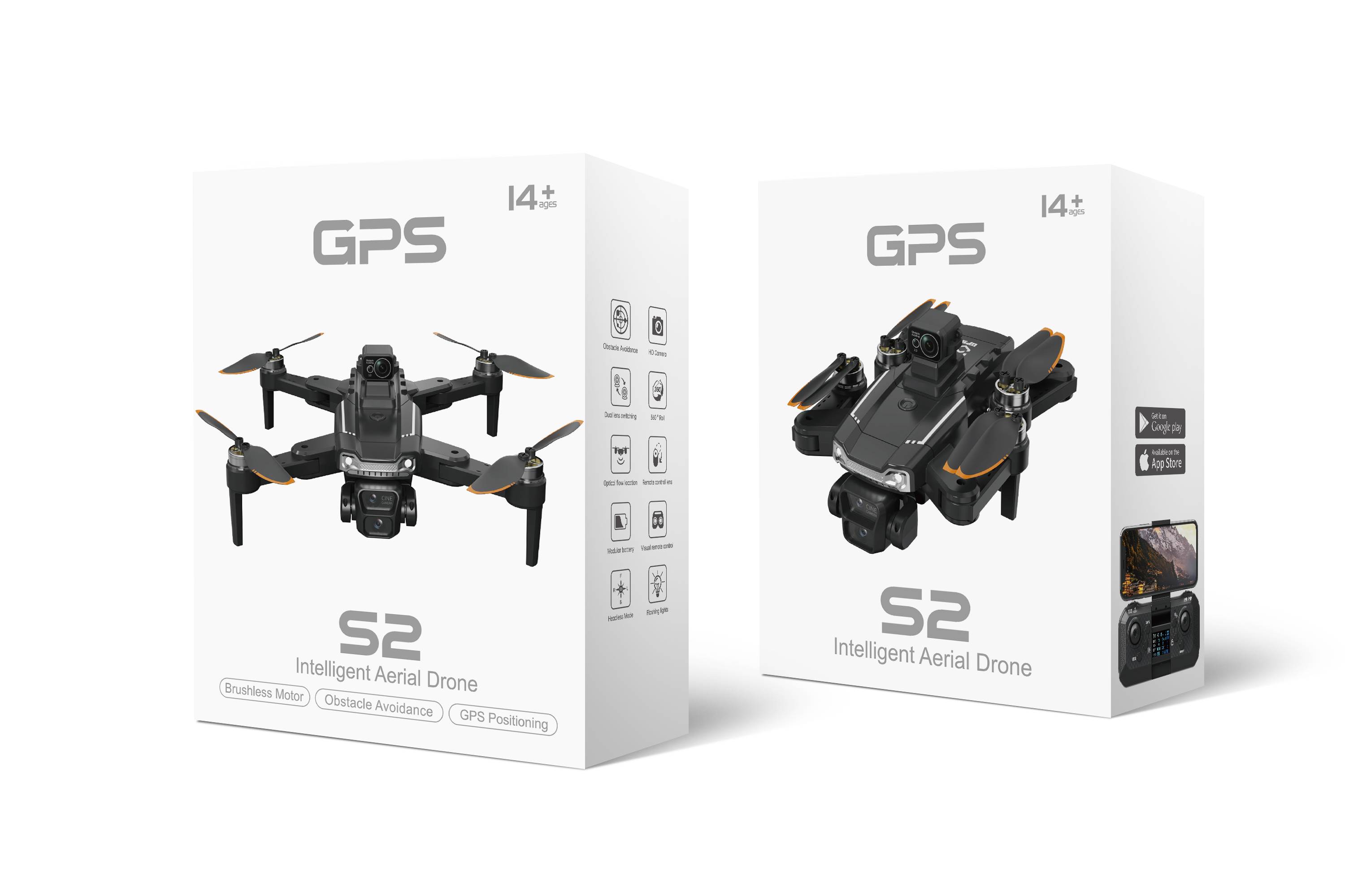 Дрон с GPS, камерой, избеганием препятствий, дисплеем на пульте