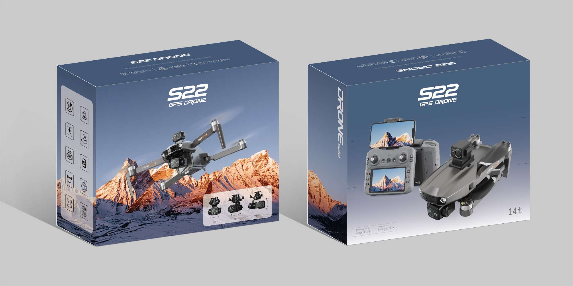 Квадрокоптер с GPS, 5G WiFi, 1080P, 3-осевым подвесом и экраном 4.5"